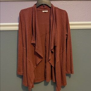 Maurices Terracotta Draped Cardigan